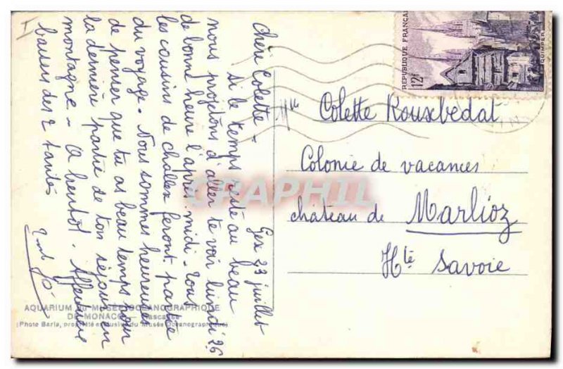 Old Postcard Monaco Fish Aquarium Fish