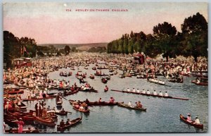 Vtg England Henley On Thames Regatta On River 1910s View Old Postcard