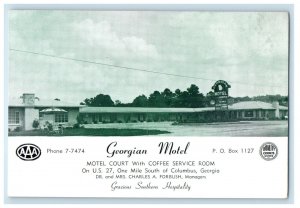 Georgian Motel With Coffee Service Columbus Georgia GA Unposted Vintage Postcard 