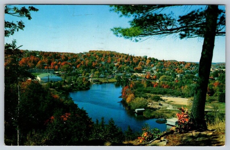 Huntsville, Ontario Muskoka From Lookout Mountain, 1958 Birdseye View Postcard