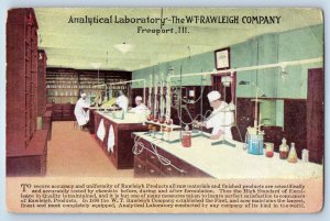 c1910 Freeport Illinois IL Postcard Analytical Laboratory W.T.Rawleigh Company