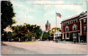 1909 Washington Square Oxford Club On Right Lynn Massachusetts Posted Postcard