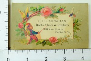 1870's-80's G.H. Carnahan Boots Shoes Insects Butterfly Bugs Wheeling W. VA F69