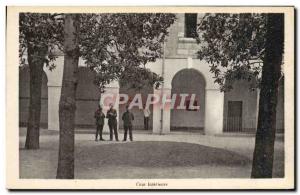 Postcard Old Army Barracks Inner Court