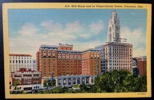 Vintage Postcard 1936 Neil House & LeVeque-Lincoln Tower, Columbus, Ohio (OH)