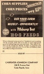 PC Pillsbury's Hog Feeds Carpenter-Johnson Co Cedar Rapids Iowa~132383