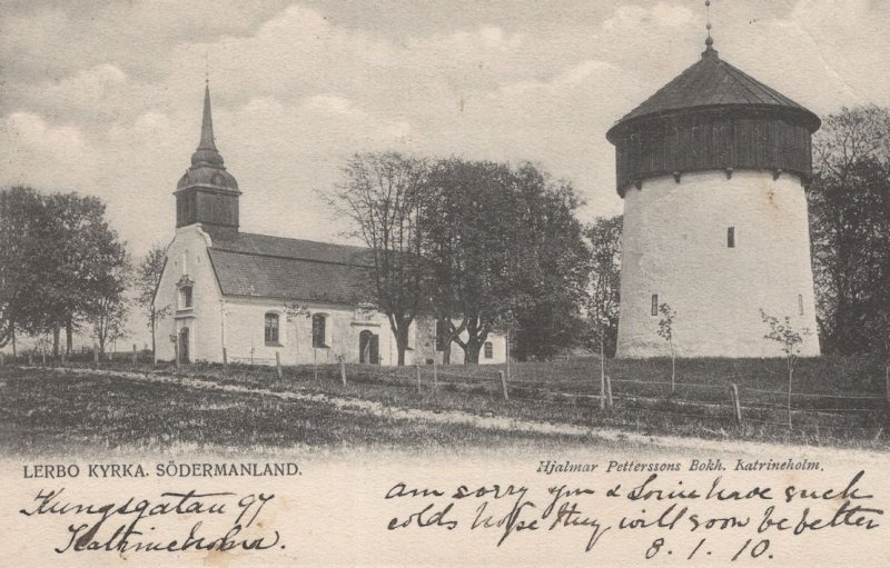 Lerbo Kyrka Sweden Old Postcard