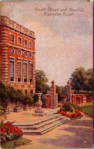 Postcard England Hampton Court South Front and Sundial