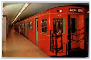 1958 Union Stn Train The Subway Toronto Ontario Canada Posted Vintage Postcard