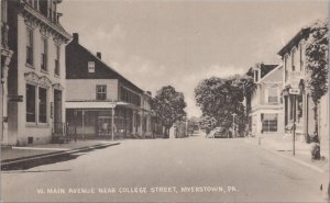 Postcard W Main Avenue Near College Street Myerstown PA