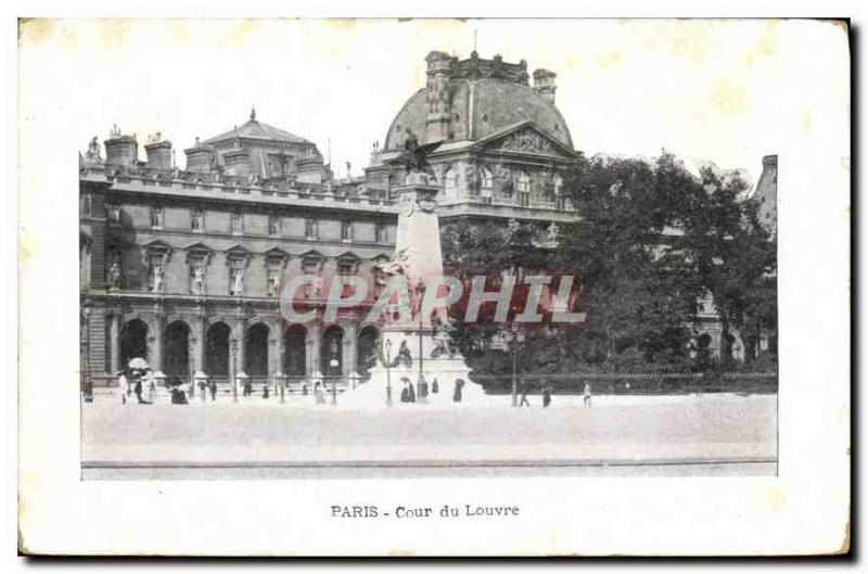 Postcard Old Paris Court of the Louvre