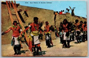 Vtg Native American Sun Dance of Acoma Indians Sista de San Esteban Postcard