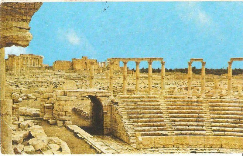 CE0233 siria palmyra theatre ruins nice postal circulation on back