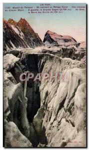 Old Postcard The Alps Massif du Pelvoux Climbing Refuge Caron A Crevasse Glac...