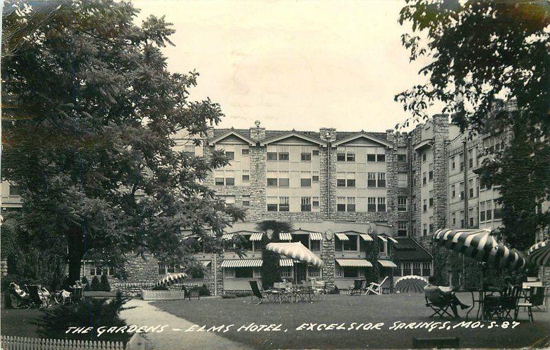 1950 Excelsior Springs Missouri Gardens Elms Hotel Cook RPPC real photo 11907