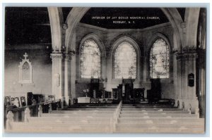 c1910 Interior Jay Gould Memorial Church Roxbury New York NY Vintage Postcard 