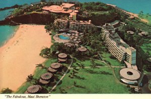 Sheraton Resort Kaanapali Maui Hawaii Aerial View Vintage Postcard 1978