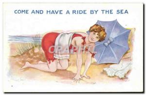 CPA Fantaisie Illustrateur Femme Come and have a ride by the sea 