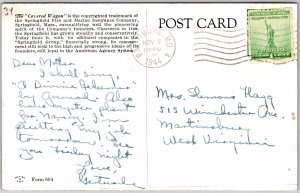 1944 Covered Wagon Springfield Fire & Marine Insurance Massachusetts Postcard