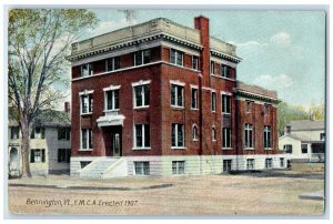 1910 YMCA Building Street Scene Bennington Vermont VT Posted Antique Postcard