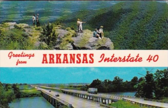 Greetings From Arkansas Showing Interstate 40 Bridge