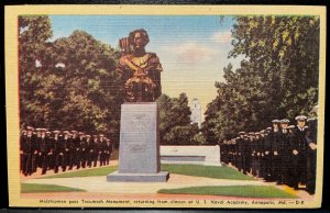 Vintage Postcard 1930-1945 Tecumseh Monument, Naval Academy, Annapolis, Matyland