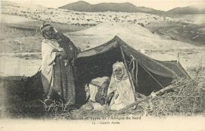 North Africa scenes & types ethnic family tent postcard