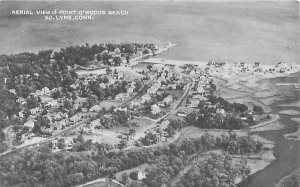 South Lime Connecticut Point O' Woods Beach Aerial View Litho Postcard