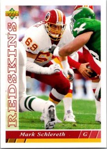 1993 Upper Deck Football Card Mark Schlereth Washington Redskins sk21454