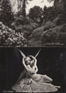 Villa Carlotta Italy Romantic Angels Statue 2x Real Photo Postcard s