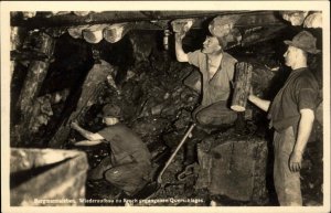 Publ in Dortmund Germany Miners Mining CLOSE-UP c1930s Real Photo Postcard #2