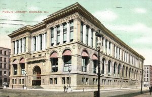 Vintage Postcard 1910's Public Library Center Building Chicago Illinois IL