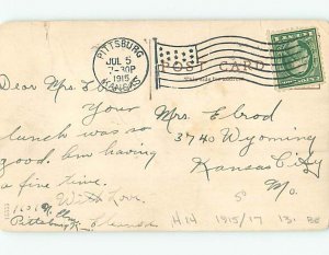 Divided Back POST OFFICE SCENE Pittsburg Kansas KS hs1764