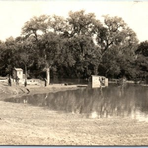 Sharp c1910s Men @ Flood Scene RPPC Construction Workers Real Photo PC A139