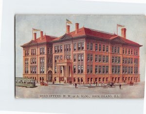Postcard Head Offices M. W. Of A. Bldg. Rock Island Illinois USA