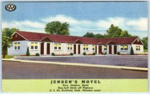 RICHFIELD, Utah UT   Roadside JENSEN'S MOTEL c1940s Linen Sevier County Postcard