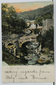 San Remo Greetings Many Stone Bridges 1905 Postcard I4