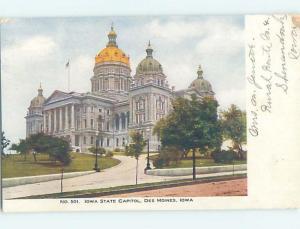 Divided-Back CAPITOL BUILDING Des Moines Iowa IA hJ5606