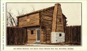 Ann Mcginty Blockhouse Fort Harrod Pioner Memorial State Park Kentucky Postcard 