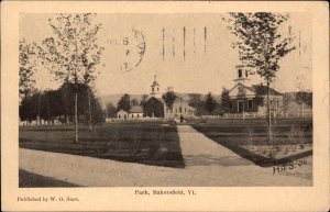 Bakersfield Vermont VT Park Bird's Eye View c1910 Vintage Postcard