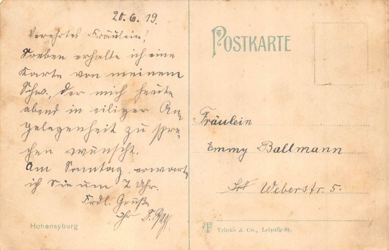A152 Germany Hohensyburg Castle Schloss vintage postcard