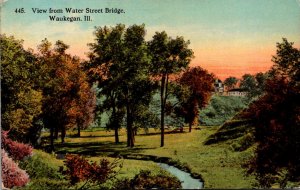 Illinois Waukegan View From Water Street Bridge 1916