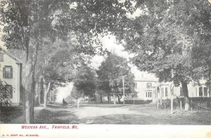 Western Ave., Fairfield, Maine Somerset County 1910s Rare Antique Kropp Postcard