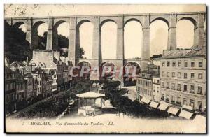 Old Postcard View of Morlaix & # 39ensemble Viaduct
