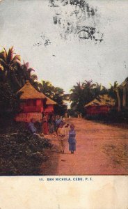 Chromo-litho style,  San Nichola, Cebu, P.I., Philippines, Old Postcard