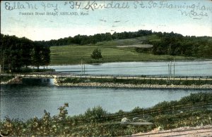 Ashland Massachusetts MA Fountain St. Bridge 1900s-20s Vintage Postcard