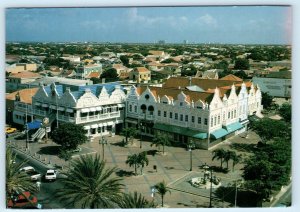 ORANJESTAD, ARUBA ~ Aerial View PLAZA DANIEL LEO Downtown 4x6 Postcard