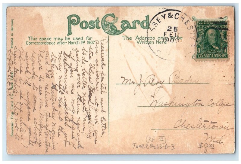 1909 Crane Elevator Harbor Steamship View Ogdensburg New York NY Posted Postcard