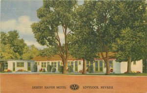 Desert Haven Motel roadside Lovelock Nevada Postcard Teich linen 20-13986