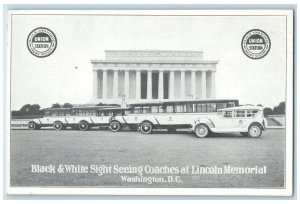 c1940's Black And White Sight Seeing Coaches Washington D.C. Unposted Postcard